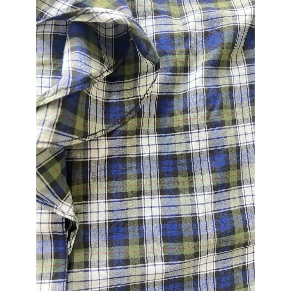 Tory Burch Preppy Tartan Plaid Button Ruffle Preppy Dark Academia Tailored SZ 6